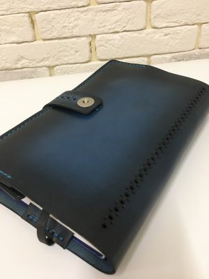 Блокнот а5 (ручная работа, натуральная кожа), синий