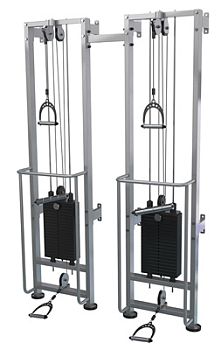 ТРБ2500-П-2Р-60. Тренажер блочный реабилитационный сдвоенный пристенный стеки по 60 кг высота 2500 м