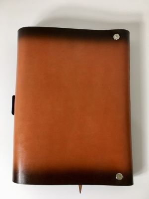 Блокнот а5 (ручная работа, натуральная кожа), оранжевый