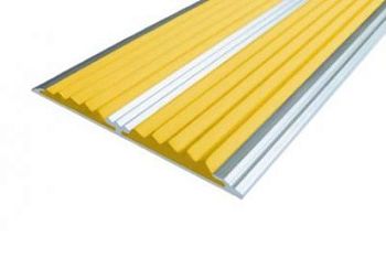 Алюминиевая полоса с двумя резиновыми вставками 1330 мм. Цвет вставки: желтый арт.ИА18486