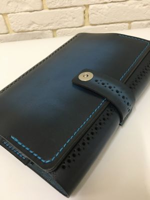 Блокнот а5 (ручная работа, натуральная кожа), синий