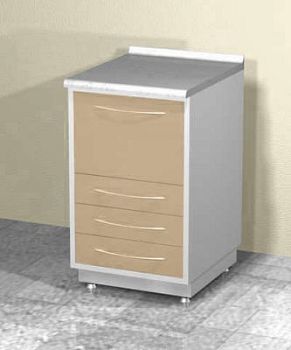 Металлическая тумба напольная с 4 ящиками