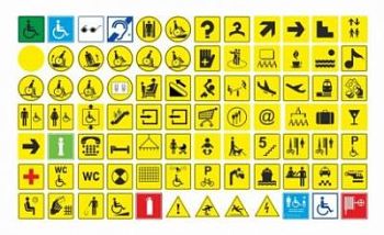 Тактильный знак (пиктограмма, номер и пр.) 250х250 мм, рельефный, на оргстекле арт.ИА12112