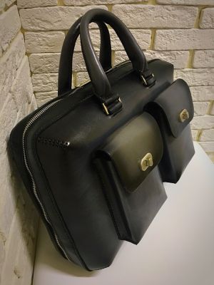 Портфель Deal (ручная работа, натуральная кожа), серый