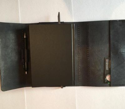 Ежедневник а5 недатированный (ручная работа, натуральная кожа), черный