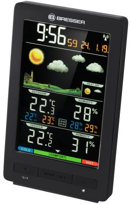 Метеостанция Bresser (Брессер) ClimaTemp WS с цветным дисплеем, черная