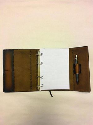 Блокнот а5 (ручная работа, натуральная кожа), коричневый