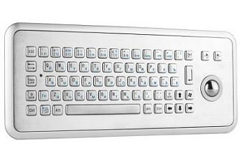 Металлическая настольная антивандальная клавиатура c трекболом арт. ТчБ28096