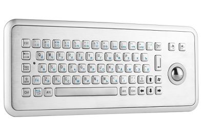 Металлическая настольная антивандальная клавиатура c трекболом арт. ТчБ28096