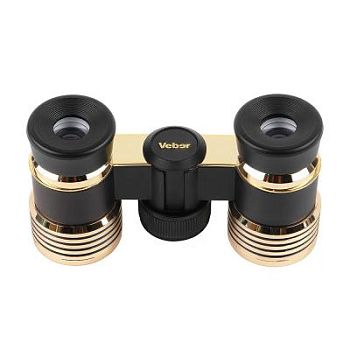 Бинокль театральный Veber Opera БГЦ 3x27, черно-золотистый