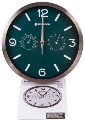 Часы настенные Bresser MyTime ND DCF Thermo/Hygro, 25 см, бирюзовые